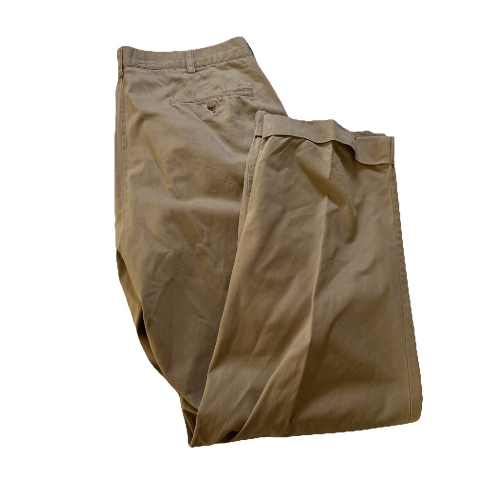Polo Ralph Lauren Hammond Pant Men 35x30 Khaki Tan Double Pleated Cuffed Chinos